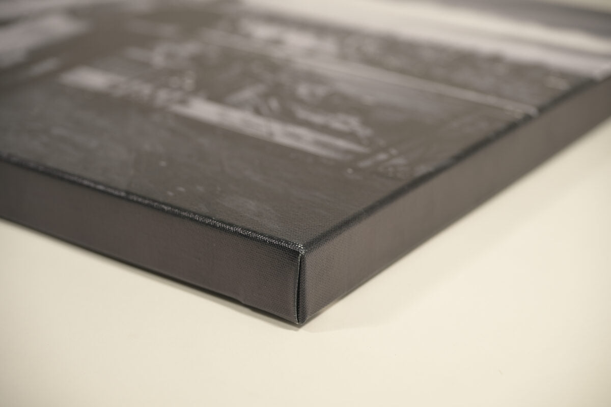 The wrapped edge of a gallery canvas print